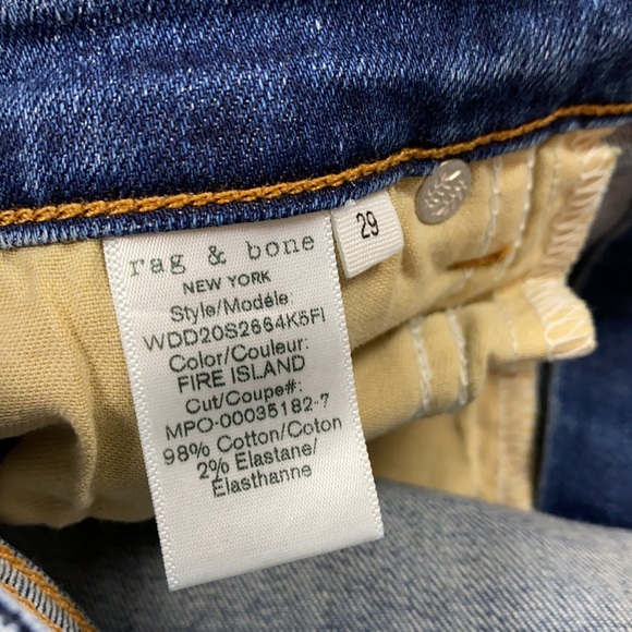 Rag & Bone Button Closure Nina High-Rise Skinny Jean, Size 29 - Picture 11 of 16